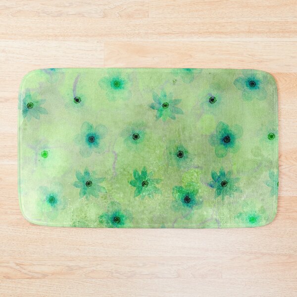Item preview, Metallic Green Flowers on Green Background designed and sold by ColorsandShapes.