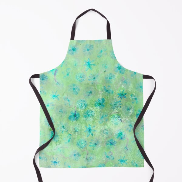 Item preview, Metallic Blue Flowers on Green Background designed and sold by ColorsandShapes.