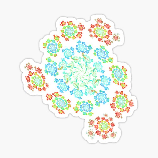 Flowers #Fractal Art Sticker