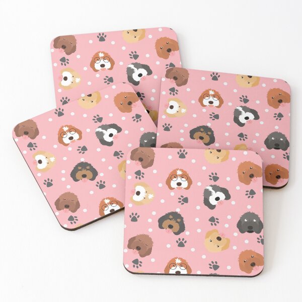 Item preview, Cute Cockapoo Cavapoo Cavoodle Dog Emoji - Pink background designed and sold by Lulupainting.