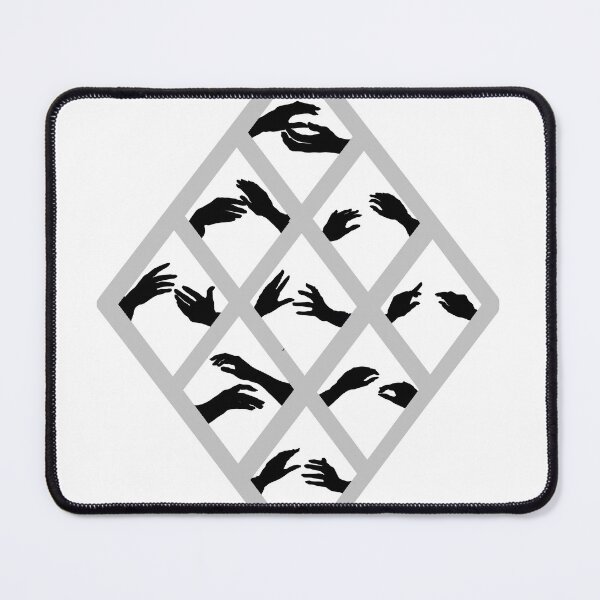 Item preview, hands stretched, hand dance, rhombus, monochrome, minimalism, black white, gray designed and sold by Maria Mihailova.