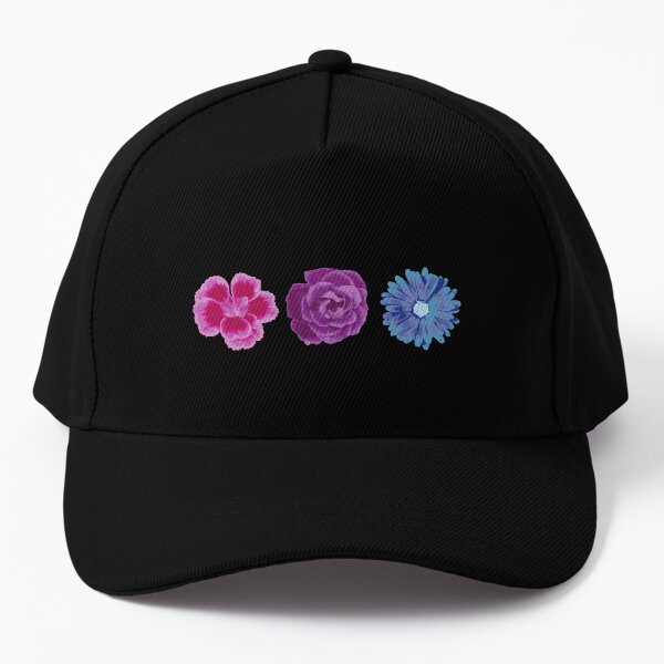 Bi Pastel Boho Flowers. Bisexual Pride Baseball Cap