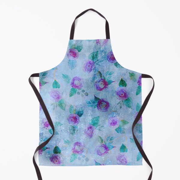 Item preview, Metallic Violet Flowers on Blue Background designed and sold by ColorsandShapes.
