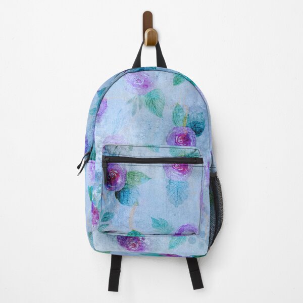 Item preview, Metallic Violet Flowers on Blue Background designed and sold by ColorsandShapes.