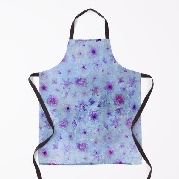 Item preview, Metallic Violet Flowers on Blue Background designed and sold by ColorsandShapes.