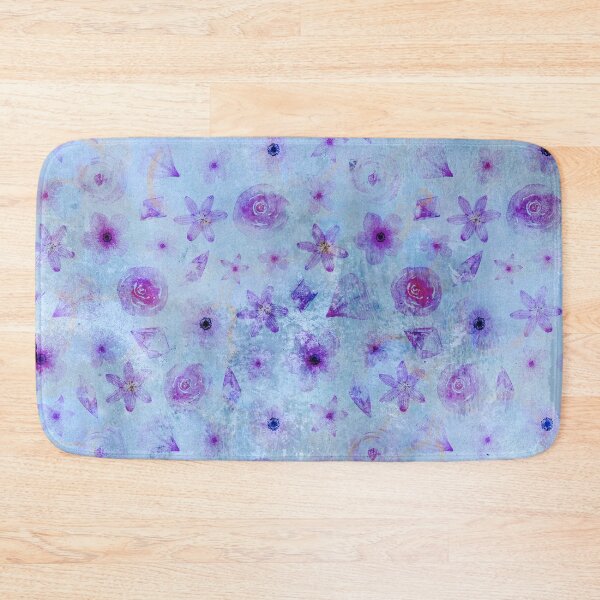 Item preview, Metallic Violet Flowers on Blue Background designed and sold by ColorsandShapes.