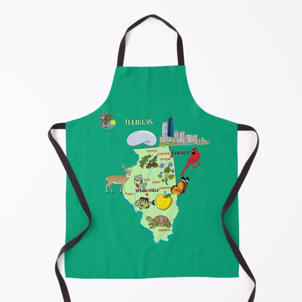 Item preview, Illinois map with major cities Tourist Destinations tourism , USA, flag designed and sold by mashmosh.
