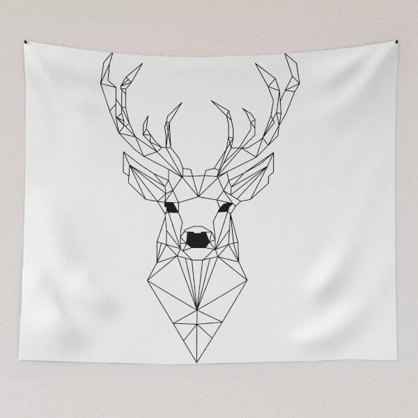 Item preview, Geometric Deer Silhouette Art print designed and sold by PetitePensee.