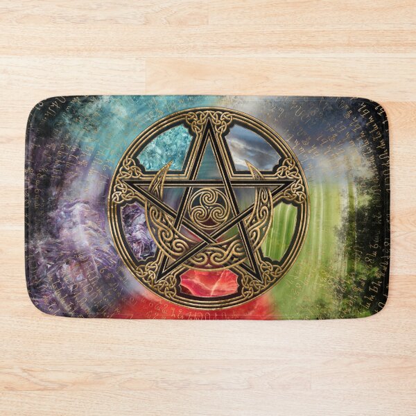 Item preview, Pentacle Elemental Triskelion Moon Ornament designed and sold by k9printart.