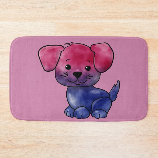 Item preview, Bisexual Subtle Watercolour Pride Flag Cartoon Puppy designed and sold by cashewdays.