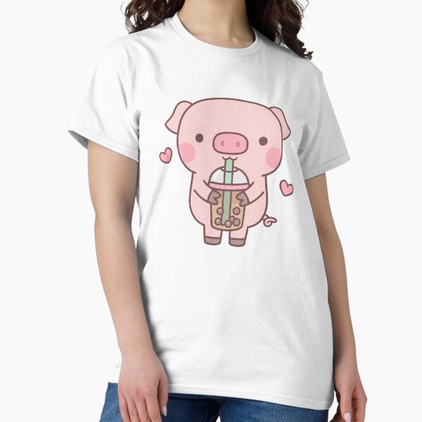 Artikel-Vorschau von Süßes kleines Schweinchen liebt Boba-Tee, designt und verkauft von rustydoodle.