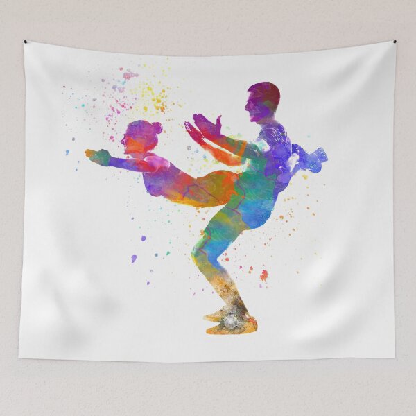 Item preview, Young man practices fitness in watercolor designed and sold by paulrommer.