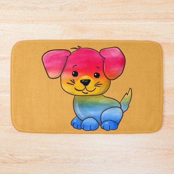 Item preview, Pansexual Subtle Watercolour Pride Flag Cartoon Puppy designed and sold by cashewdays.