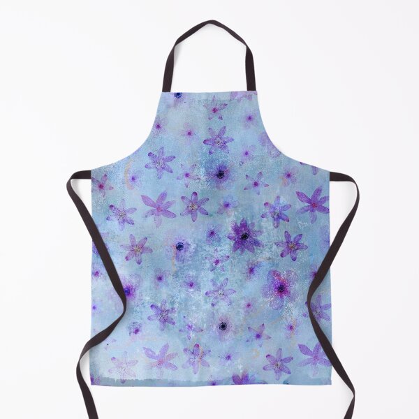 Item preview, Metallic Violet Flowers on Blue Background designed and sold by ColorsandShapes.