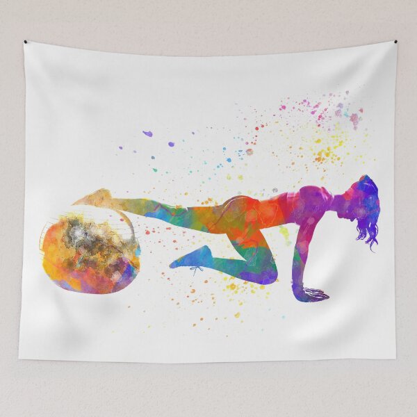Item preview, Young man practices fitness in watercolor designed and sold by paulrommer.