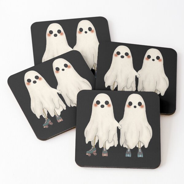 Item preview, Spooky Ghost Friends | Cute Roller-Skating Ghost Couple designed and sold by GiselleShop.