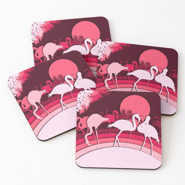 Aperçu de l'œuvre Troupeau de flamants roses flamboyants créée et vendue par Doodlebhai.