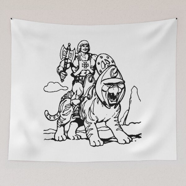 Item preview, Heman rides battle cat pencil art designed and sold by CharlestonCindy.