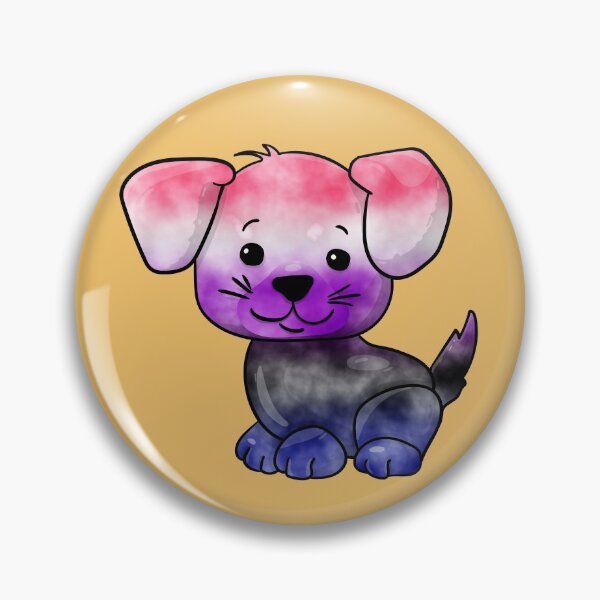 Item preview, Gender Fluid Subtle Watercolour Pride Flag Cartoon Puppy designed and sold by cashewdays.