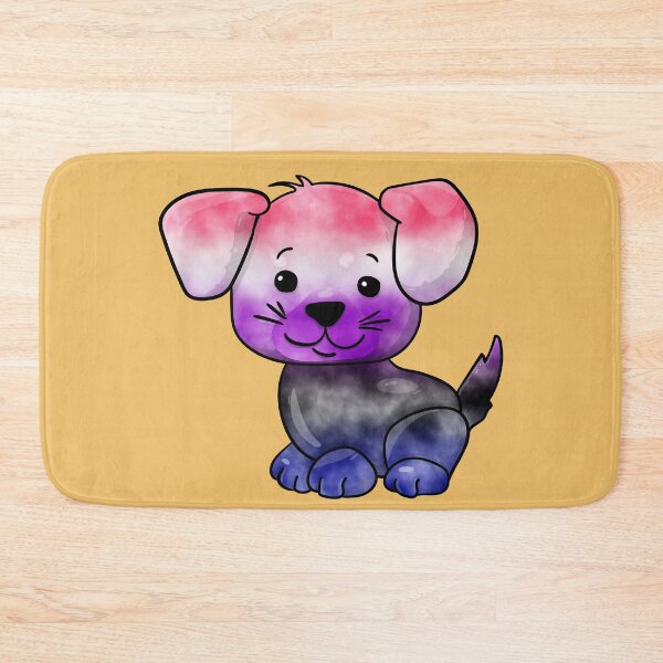 Item preview, Gender Fluid Subtle Watercolour Pride Flag Cartoon Puppy designed and sold by cashewdays.