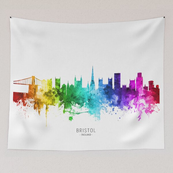 Aperçu de l'œuvre Bristol England Skyline créée et vendue par ArtPrints.