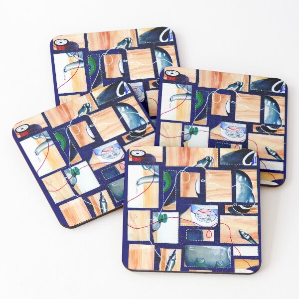 Item preview, Grannys Things Patchwork Collaged Watercolour  designed and sold by Heatherian.