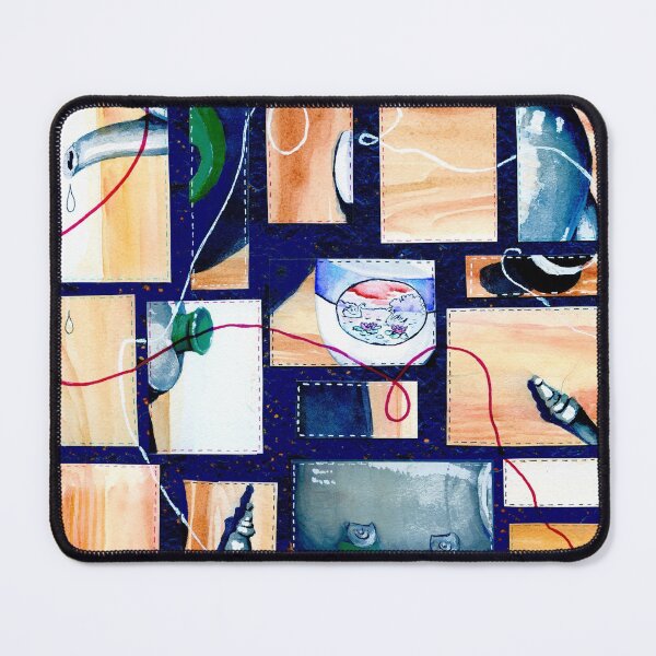 Item preview, Grannys Things Patchwork Collaged Watercolour designed and sold by Heatherian.