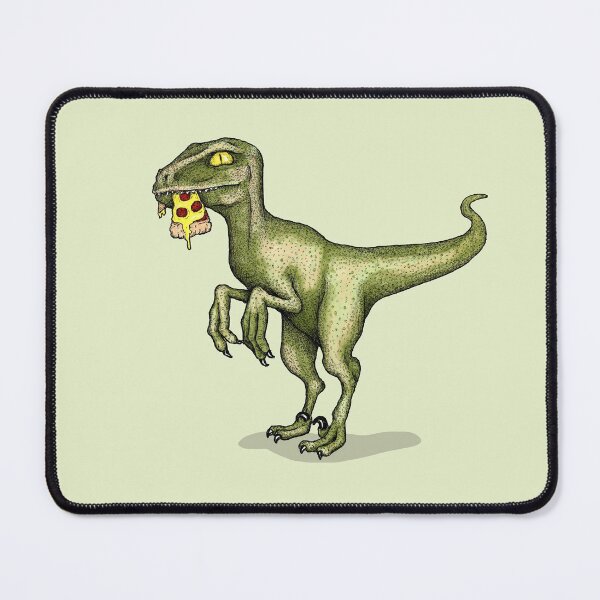 Item preview, Raptor dinosaur eating pizza slice designed and sold by agrapedesign.