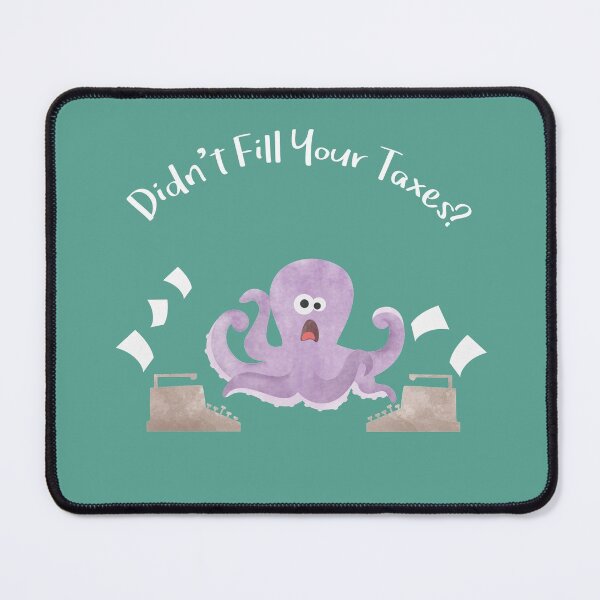 Item preview, Little Pink Octopus Confused with a lot of Tax Paper designed and sold by thewishdesigns.