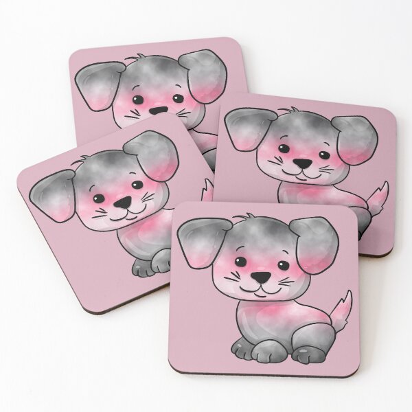 Item preview, Demigirl Subtle Watercolour Pride Flag Cartoon Puppy designed and sold by cashewdays.