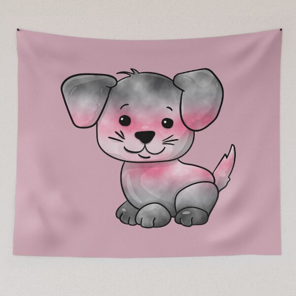 Item preview, Demigirl Subtle Watercolour Pride Flag Cartoon Puppy designed and sold by cashewdays.