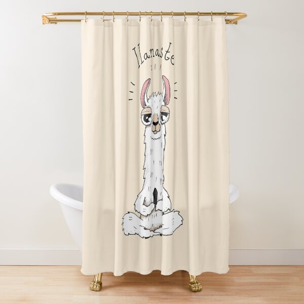 Discover Llama yoga pose with llamaste  Shower Curtain