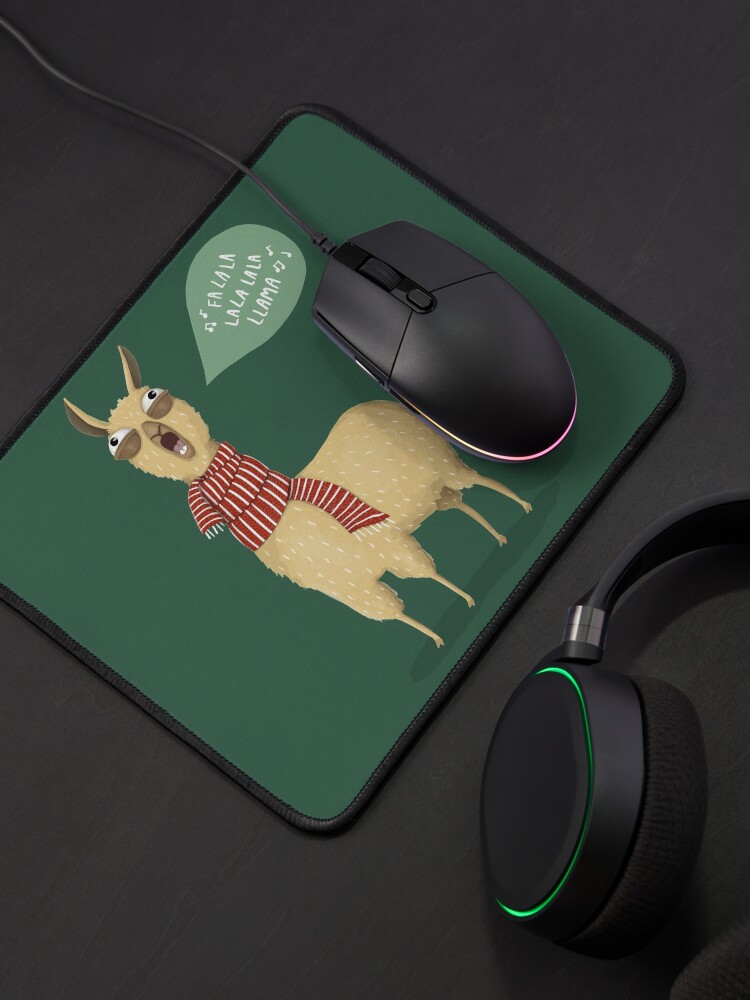 Thumbnail 4 von 5, Mauspad, Weihnachtsferien-Lama designt und verkauft von agrapedesign.