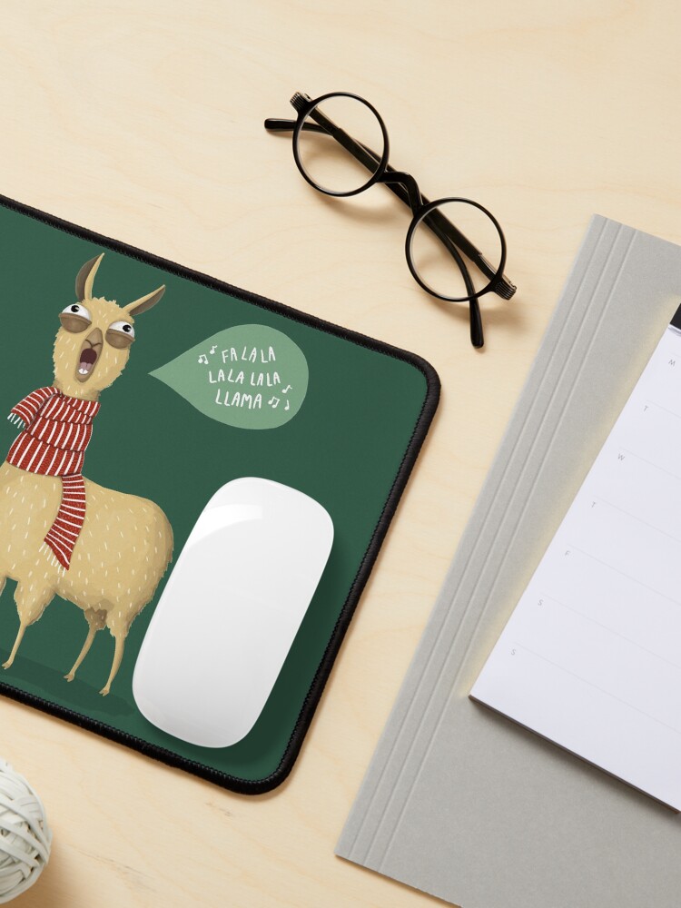 Thumbnail 3 von 5, Mauspad, Weihnachtsferien-Lama designt und verkauft von agrapedesign.