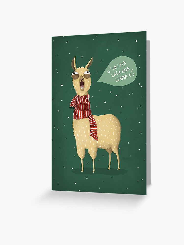 Thumbnail 1 von 2, Grußkarte, Weihnachtsferien-Lama designt und verkauft von agrapedesign.