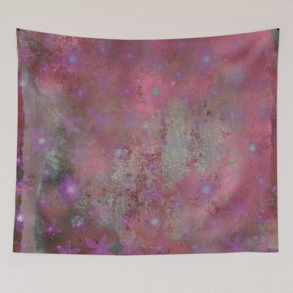Item preview, Violet Flowers on Rose Gold Background designed and sold by ColorsandShapes.