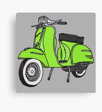 Vespa Illustration - Lime Canvas Print