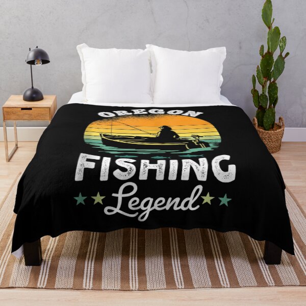 Item preview, Oregon Fishing Legend Retro Sunset Fisher Tank Top designed and sold by FidelmaShop.