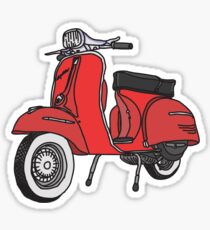 Vespa Illustration - Red Sticker
