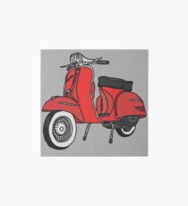 Vespa Illustration - Red Art Board