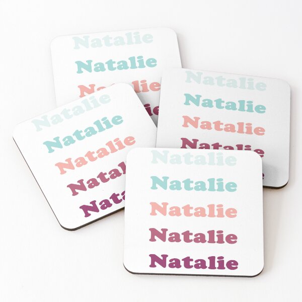 Item preview, Natalie - repeated name light teal, green, apricot,red, burgendy text - 0921 designed and sold by PrettyDesserted.