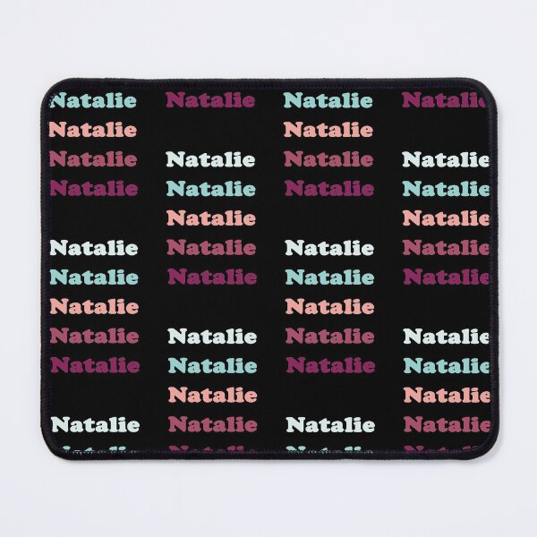 Item preview, Natalie - repeated name light teal, green, apricot,red, burgendy text - 0921 designed and sold by PrettyDesserted.
