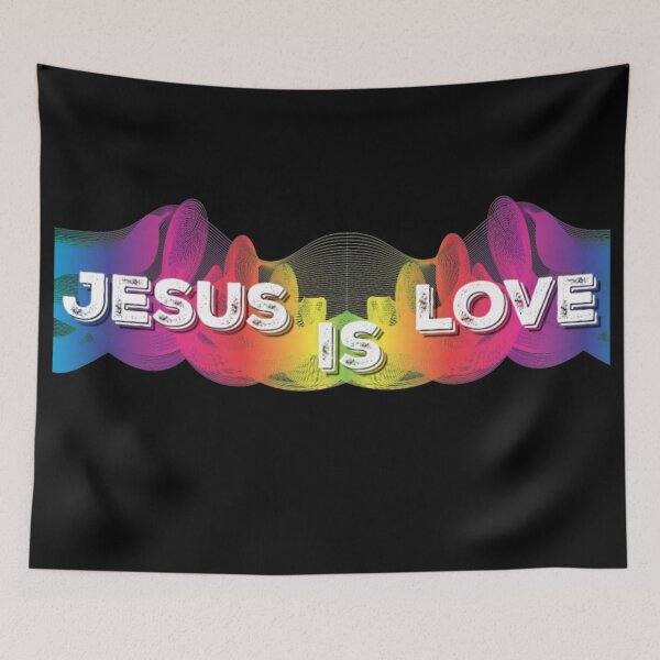 Item preview, Jesus is Love - Rainbow Colours designed and sold by TheKingdomAttic.