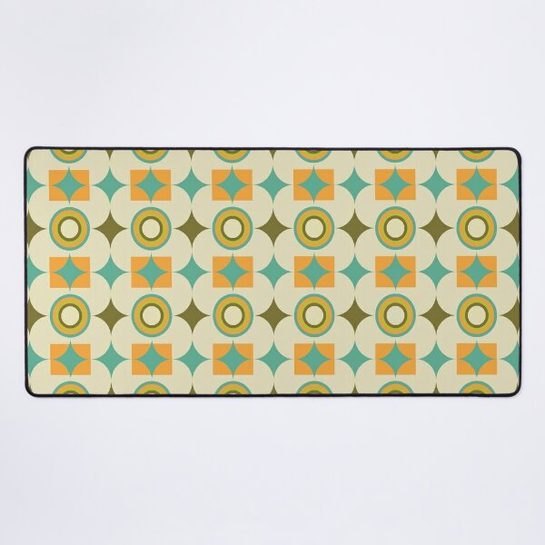 Mid Century Modern Geometric Abstract Desk Mat, Retro Teal, Lime Green –  Kate McEnroe New York