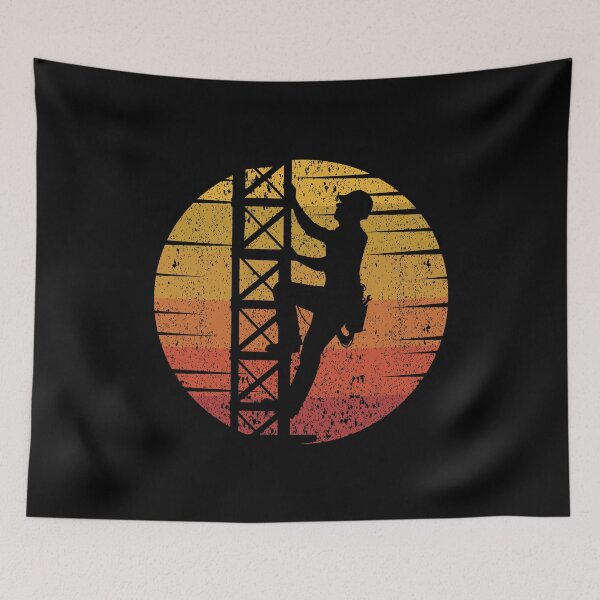 Item preview, Cell Tower Climber Climbing Antenna Vintage Retro designed and sold by CuteDesigns1.
