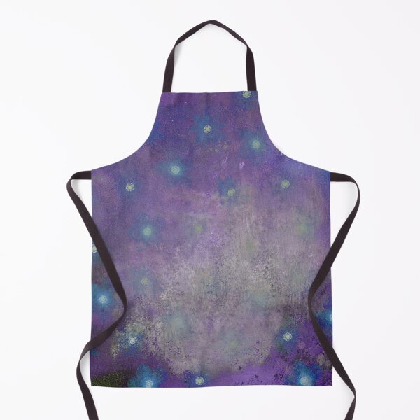 Item preview, Blue Flowers on Violet Background designed and sold by ColorsandShapes.
