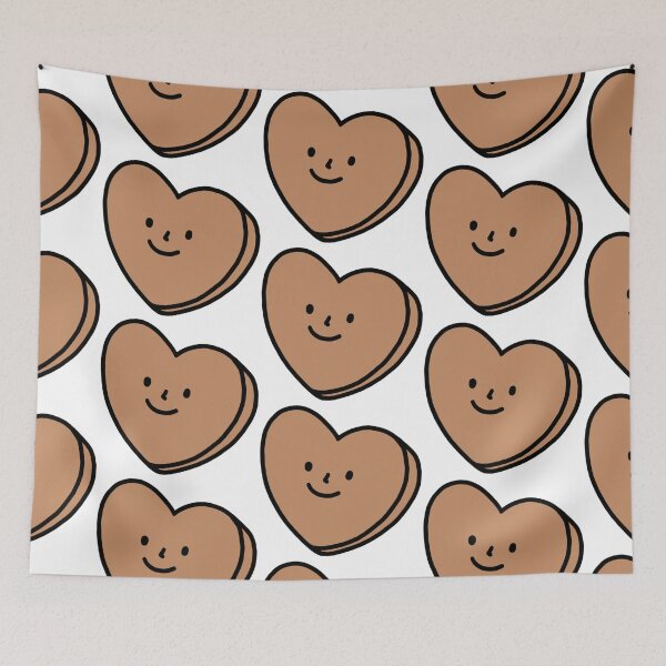 Item preview, Brown Heart with Face | Quirky Heart designed and sold by smileyfriend.