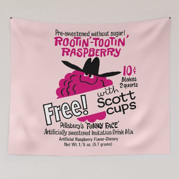 Item preview, RASPBERRY FLAVORED DRINK - PACKAGING designed and sold by ThrowbackAds.