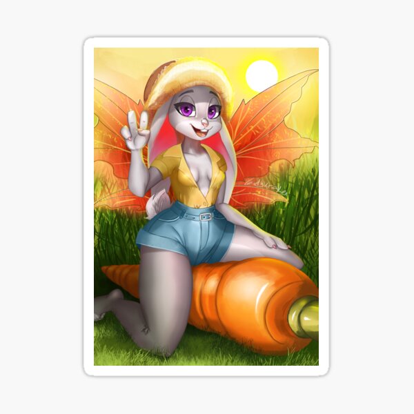 Carrot Rabbit Bunny Fairy Farmer Sticker
