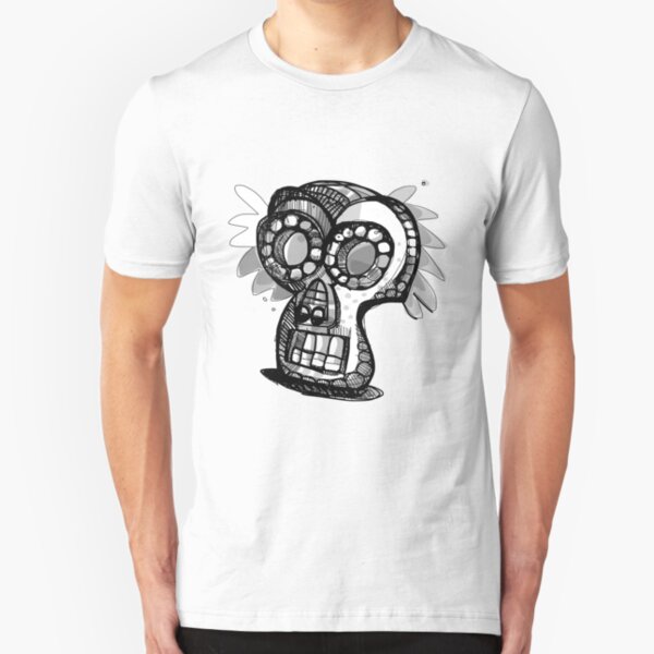Day Of The Dead Mask Study Slim Fit T-Shirt